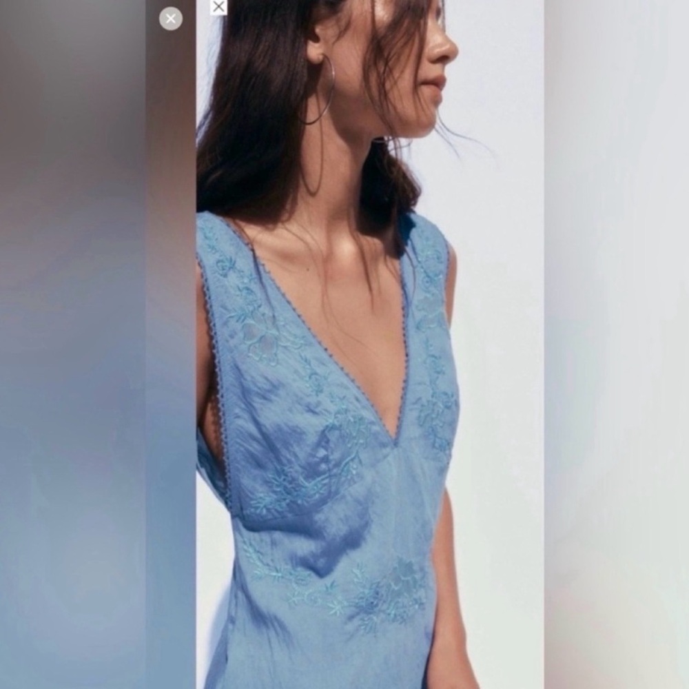 Zara Light Blue Maxi Dress - Picture 3 of 10